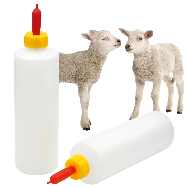 1PCS Lamb Milking Bottle Nipple Drinker Plastic Piglet Sheep Goat Feeding Waterer 400ML Capacity Nursery Farming Veterinary