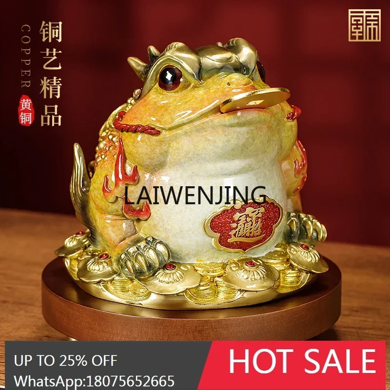 all-copper three-legged golden toad lucky ornament handicraft opening gift