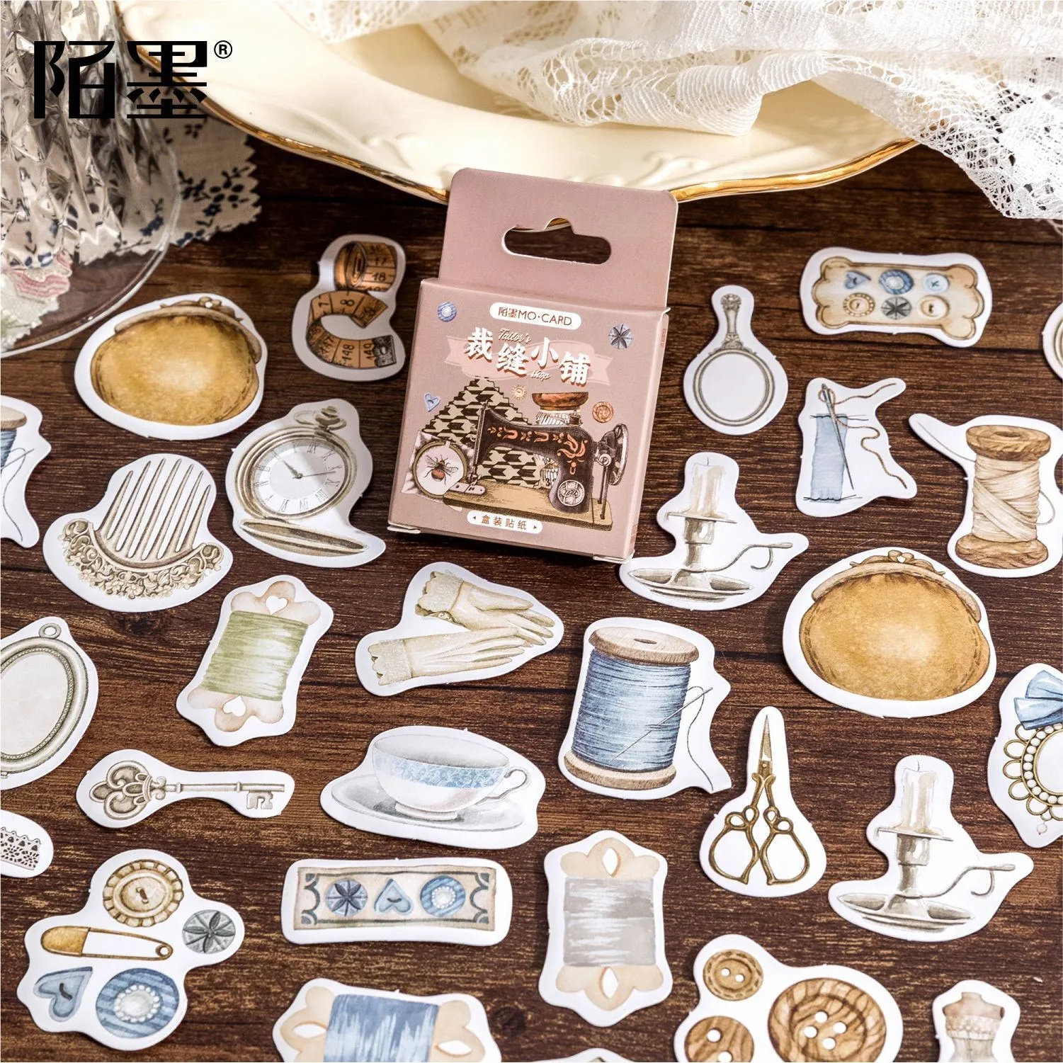 45 Pcs Antique stuff Paper Stickers Vintage Paper Stickers For Stationery Diy Scrapbooking Journal Diary Album Decal