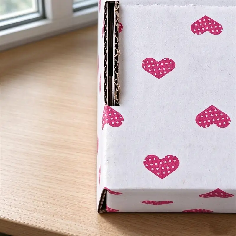 10Pcs Cute Heart Bow Design Corrugated Shipping Boxes Sturdy for Small Business Return Gift Mailing Delivery