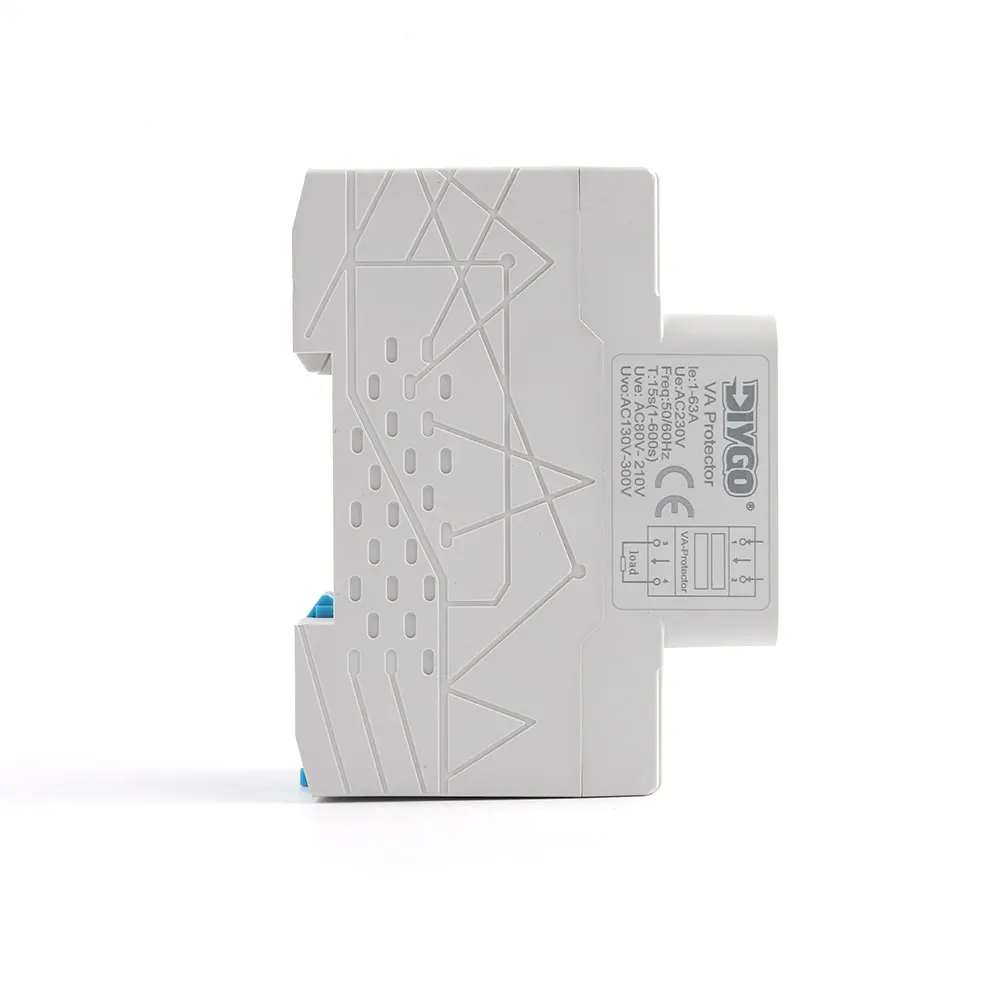 DIY GO DIN Rail Adjustable over under Voltage Protective Device 40A 60A 80A Relay Monitor Current Limit 220V 230V for Electrical