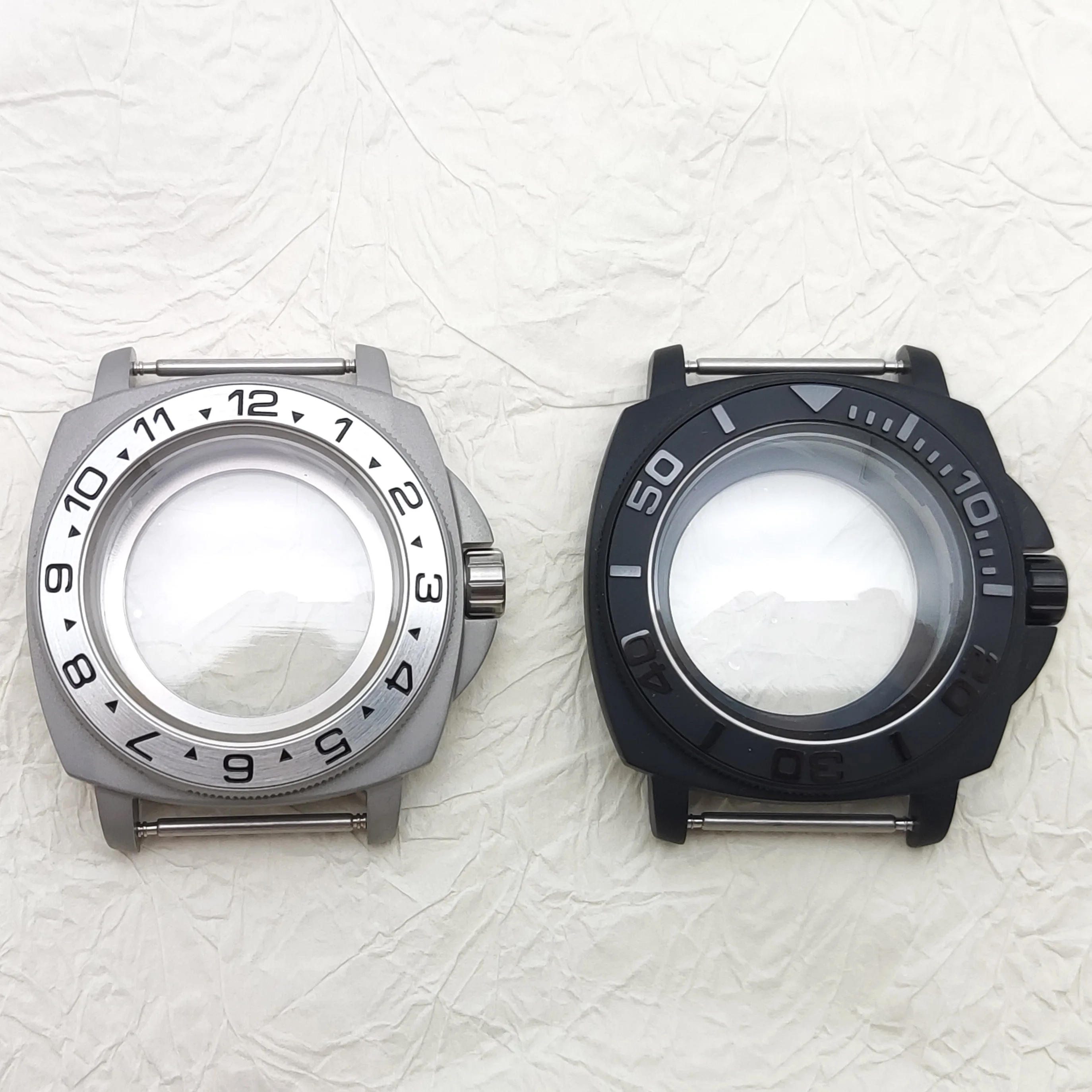 42mm Square Automatic Watch Case Conversion Kit, Rotating Bezel, Sapphire Coated Glass, Fit NH35 NH36 NH34 4R36 7S26, 28.5mm Dia