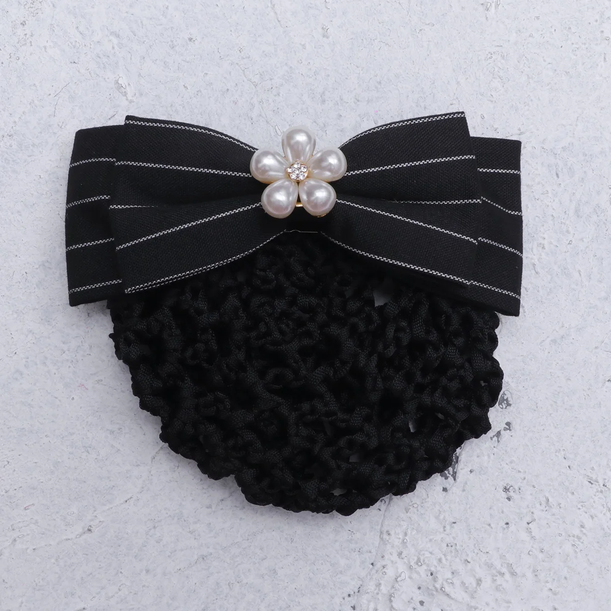

Pearl Clip Elastic Hairnet Women Snood Bun Nets Bowknot Headdress Thick Long Hair Office Party Elegant Hairstyle Accessories
