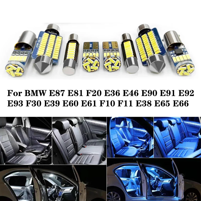 

For BMW E87 E81 F20 E36 E46 E90 E91 E92 E93 F30 E39 E60 E61 F10 F11 E38 E65 E66 328i 2009 2011 2012 2017 Interior Lights