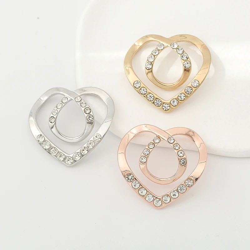 Heart Shaped Diamond Scarf Buckle Women Accessories Jewelry Hijab Brooch Pins For Muslim Decorated Elegant Shawl Clip Wholasale