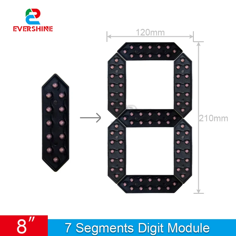 8 Inch Outdoor Waterproof LED Digital Display Module 7 Segment Electronic Fuel Price Sign for Gas Station Number Board