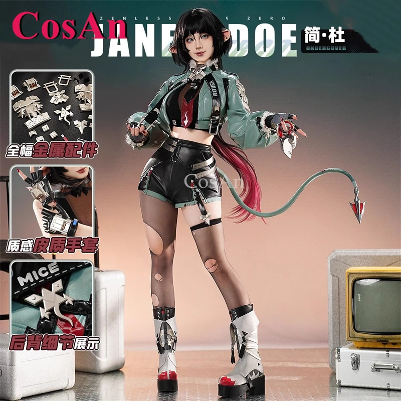 

CosAn Game Zenless Zone Zero Jane Doe Cosplay Costumes Gorgrous Elegant Combat Uniform Halloween Party Role Play Clothing S-XL