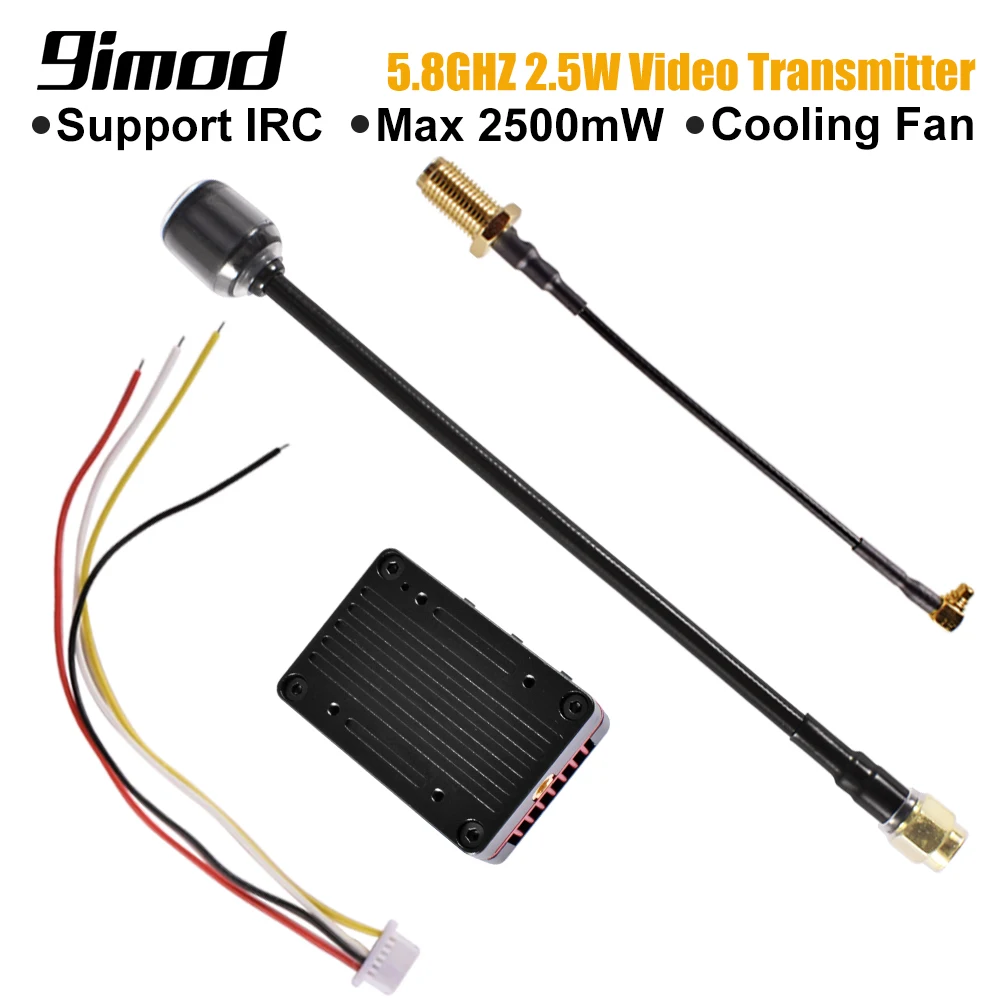 

9IMOD 5.8G 2.5W FPV VTX 48CH Video Transmitter with MMCX Cooling Fan for RC Drones