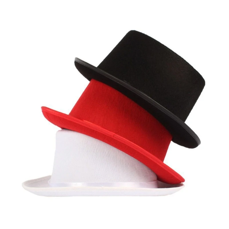 Kids Retro Top Hat Boys Girls Role Play Magician Hat Rave Party Halloween Cosplay Props Stage Show Accessories Children Headwear