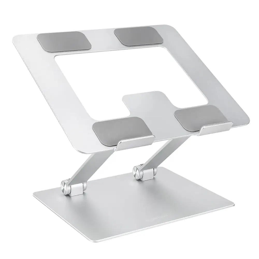 

Sturdy and Portable Ergonomic Laptop Stand for Desk, Height Adjustable Riser with Ventilated Cooling, Foldable, Fits all Lap