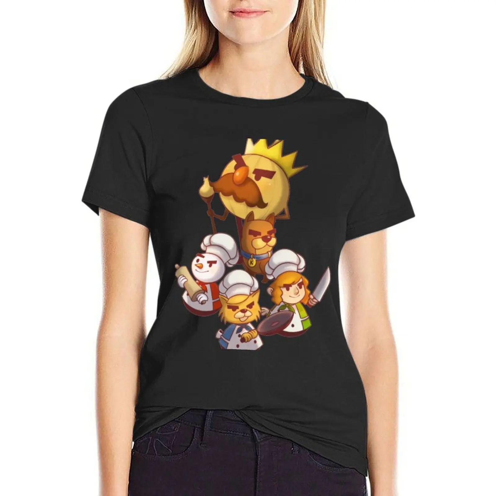 

Overcooked T-Shirt korean fashion animal print shirt for girls vintage clothes cute tops plain t shirts for Women