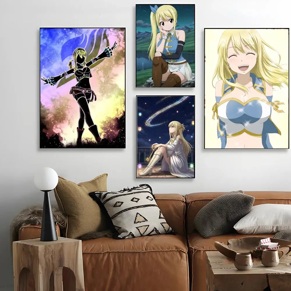 Sparkling Gentle L-Lucy Heartfilia Poster retro art living room decoration bar Promotional