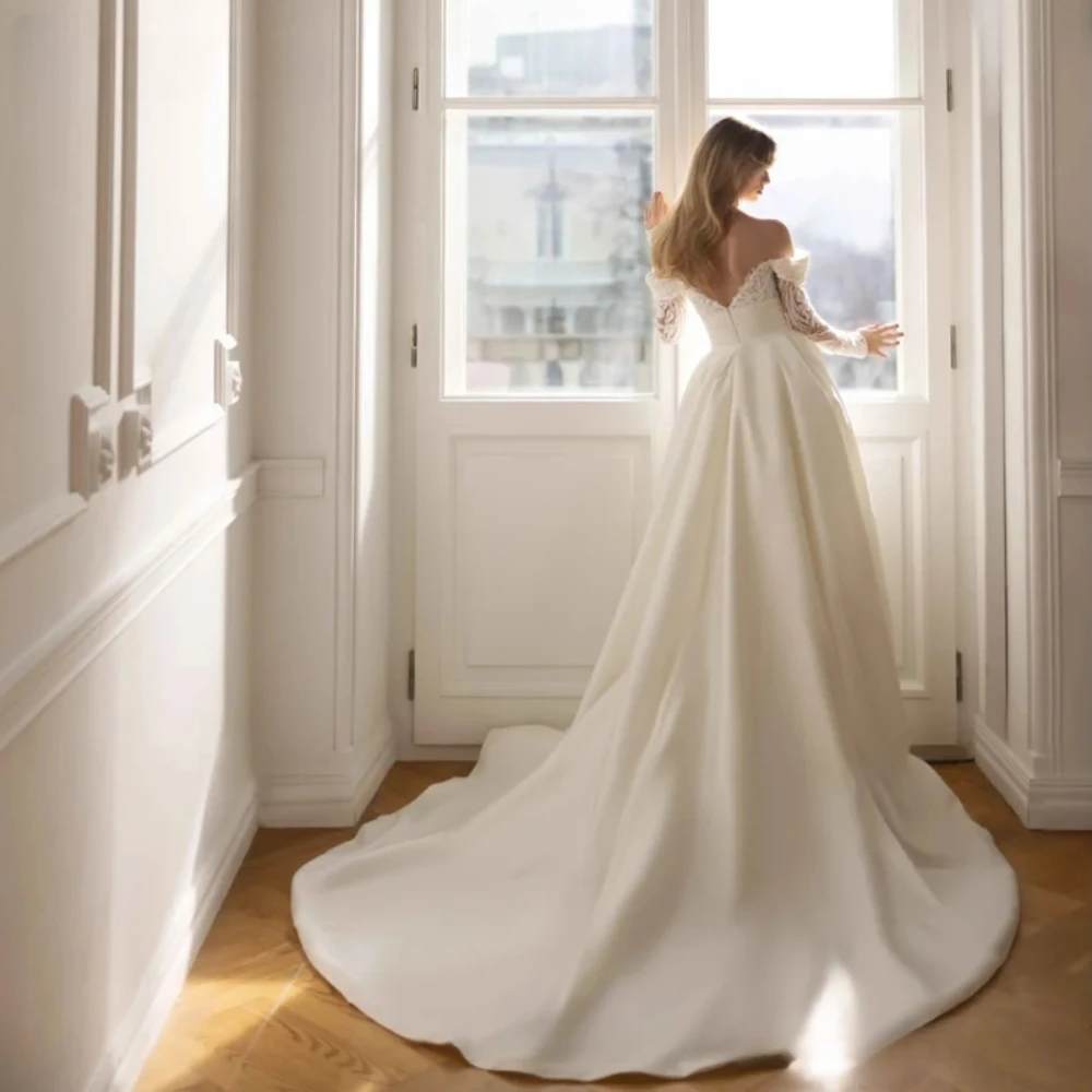 Robe de Mariée Sexy en Queue de Poisson 2 en 1 en Satin, Élégante, en Dentelle Perlée, Personnalisée, Dos aux, Slim Fit, pour Patients, Dernière Collection 2024