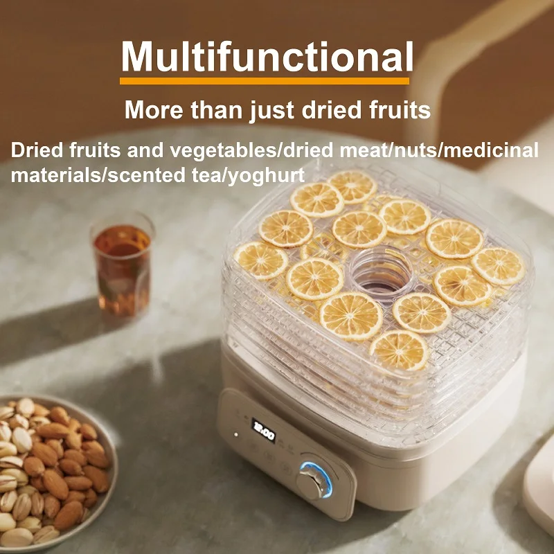 230W Smart Food Dryer Visible 6 Layer Home Temperature Controlled Dried Fruit Machine Pet Meat Air Dryer Food Freeze Dryer 220V