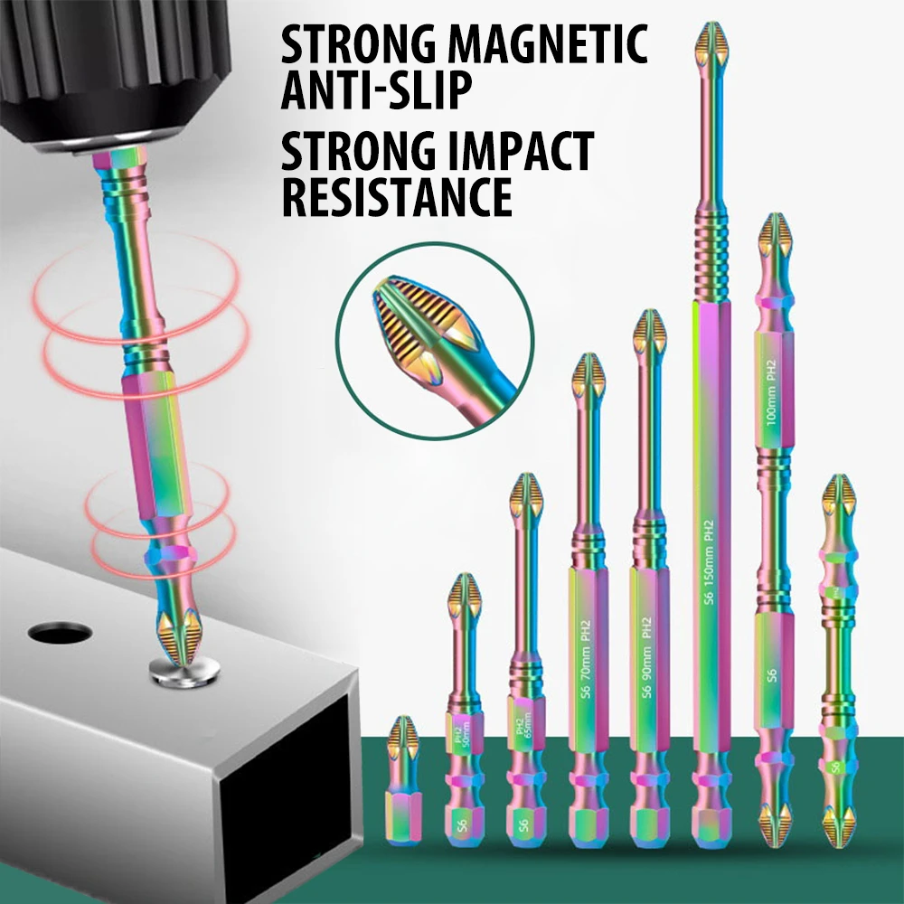 

Нескользящая магнитная крестообразная головка STRONG MAGNET, набор отверток с высоким крутящим моментом, твердость 25/50/65/70/90/150 мм, набор отверток с хвостовиком 1/4 дюйма