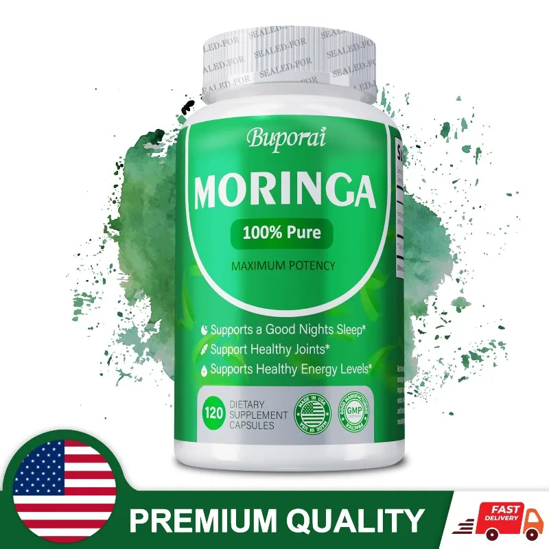 Moringa Capsules - Promote Metabolism Support Weight Loss Repairs Damaged Cells Alleviates Inflammation Cardiovascular Health