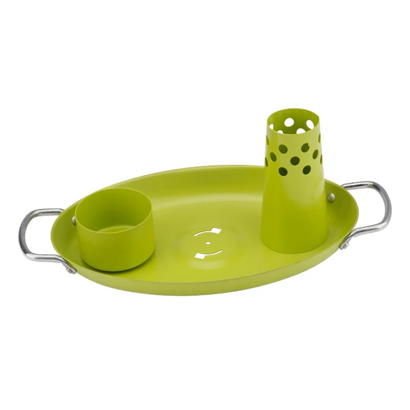 Sartén para parrilla desmontable, soporte redondo antiadherente para asar pollo, accesorios verticales para barbacoa