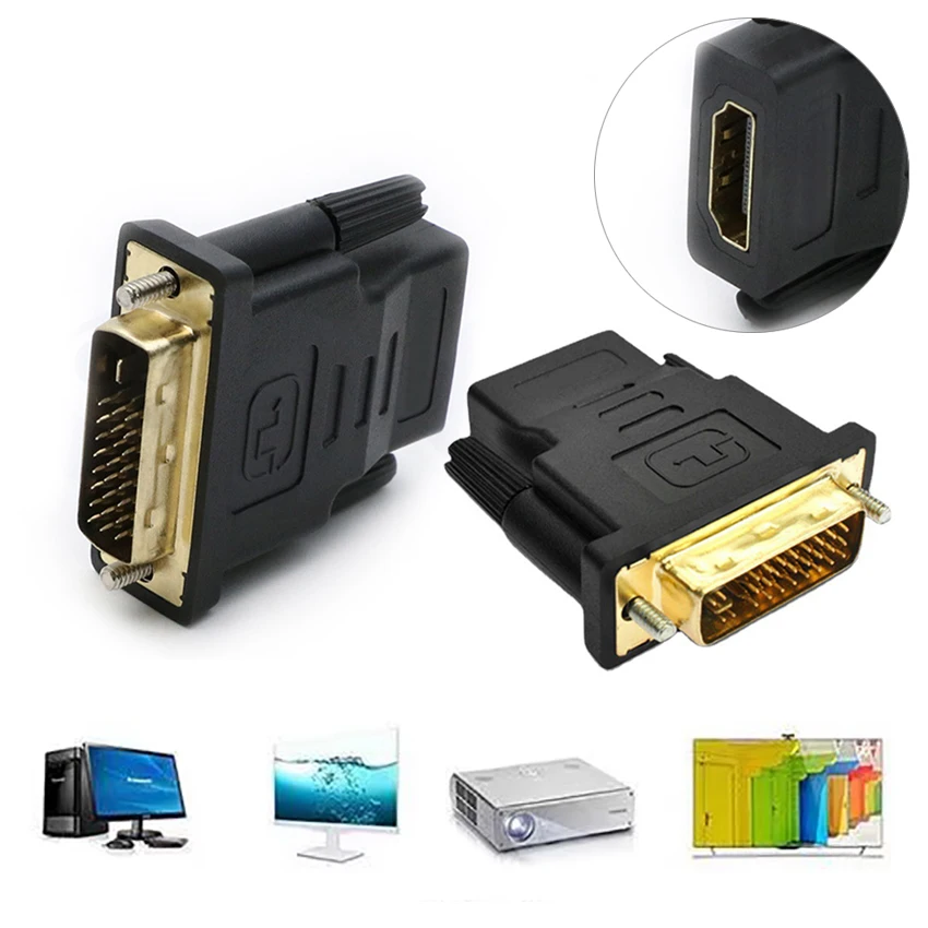

DVI 24+1 24+5 to HDMI-Compatible Cable Adapter DVI Male to Female HDMI Bi-directional Connector Converter for PC Laptop TV Box