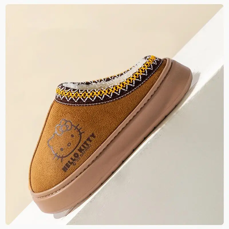 

Sanrio Hello Kitty Winter Cotton Slippers Girl Indoor Thicken Keep Warm Child Kawaii Anime Cartoon Fashion Casual House Shoes