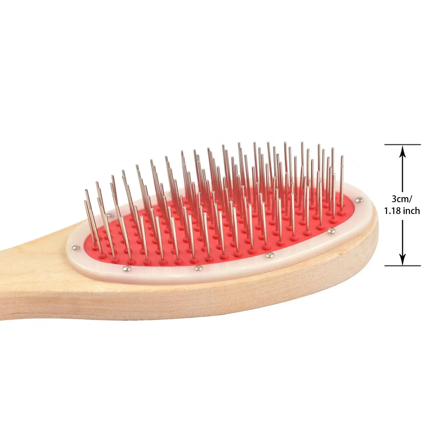 1 Pc Wooden Handle Massage Hair Brush Hair Brush Styling Tool With Metal Pins Air Cushion Massage Hair Comb