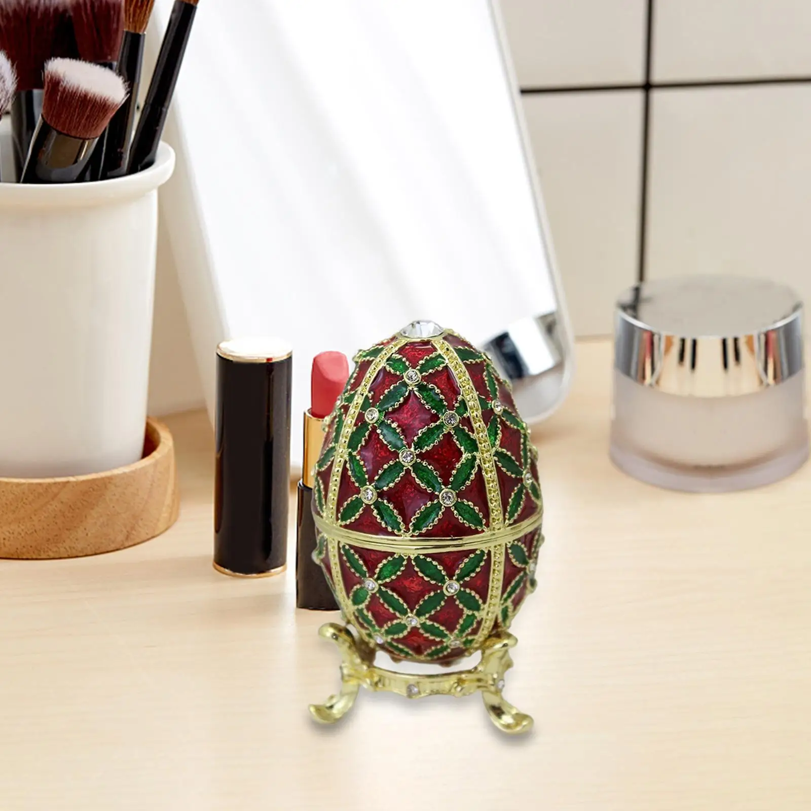 Easter Egg Trinket Box Vintage Design Decoration Faberge Egg Jewelry Holder