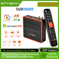 GTMEDIA GT COMBO Satellite Receiver 4k UHD Android 9.0 TV BOX DVB-S2/T2/Cable/ISDB-T,2.4G/5G WIFI,Support CCAM/M3U Home Theater