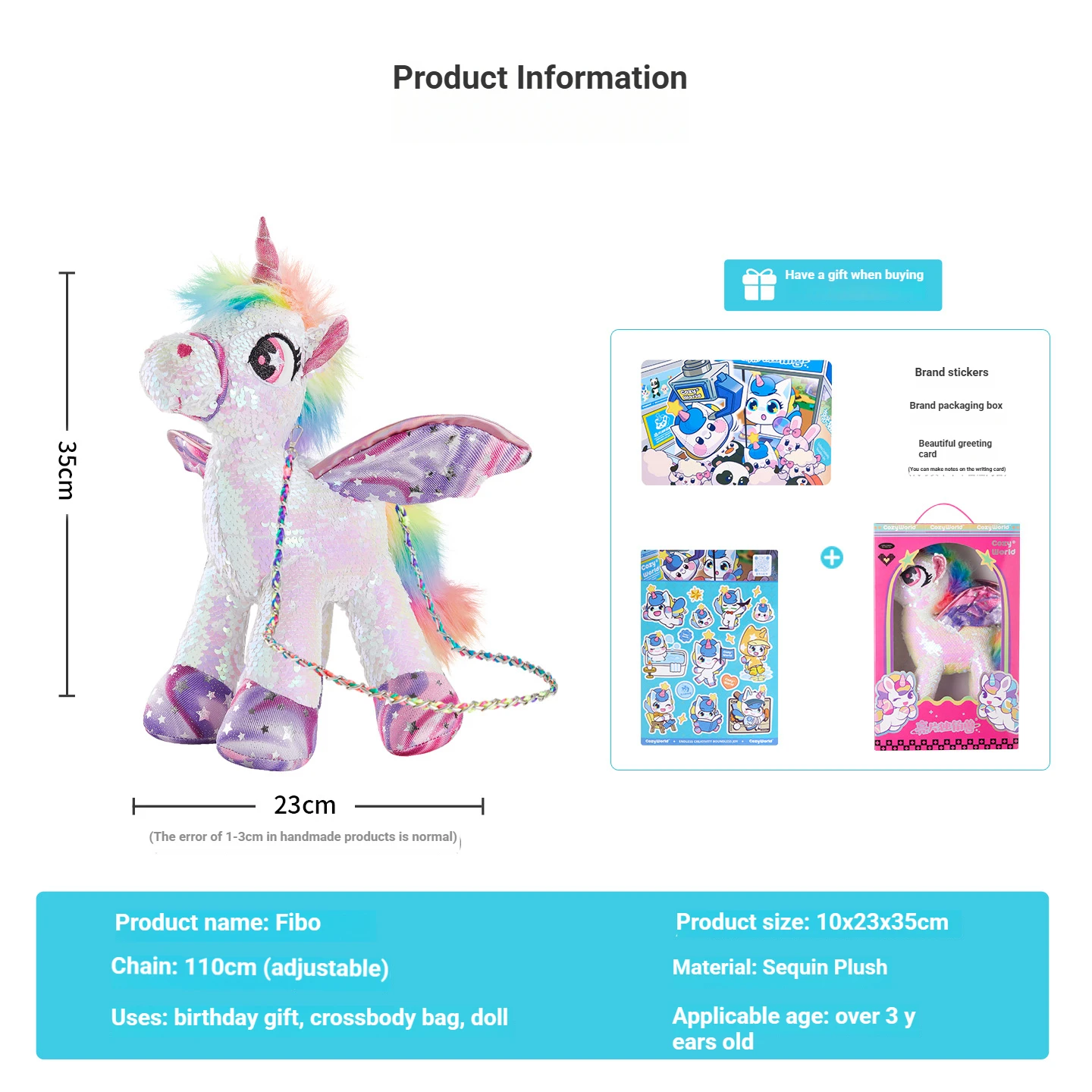 حقيبة كروس من القطيفة على شكل وحيد القرن مزينة بالترتر للأطفال هدية عيد ميلاد أنيقة للفتيات من Mochilas Mujer موضوع حيوان لطيف