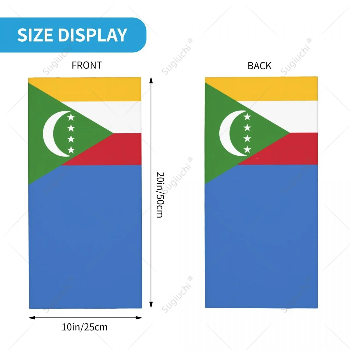 Unisex Comoros Flag Neckerchief Scarf Neck Face Mask Scarves Neck Warmer Seamless Bandana Headwear Cycling Hiking