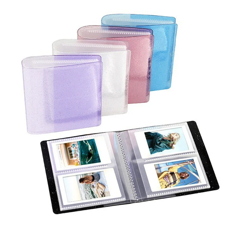 64 Pockets Blinging Book Album for Fujifilm Instax Instant Mini 11 9 8 7s 70 25 50s 90 Mini Films 3/4 Inch Photo Paper Film