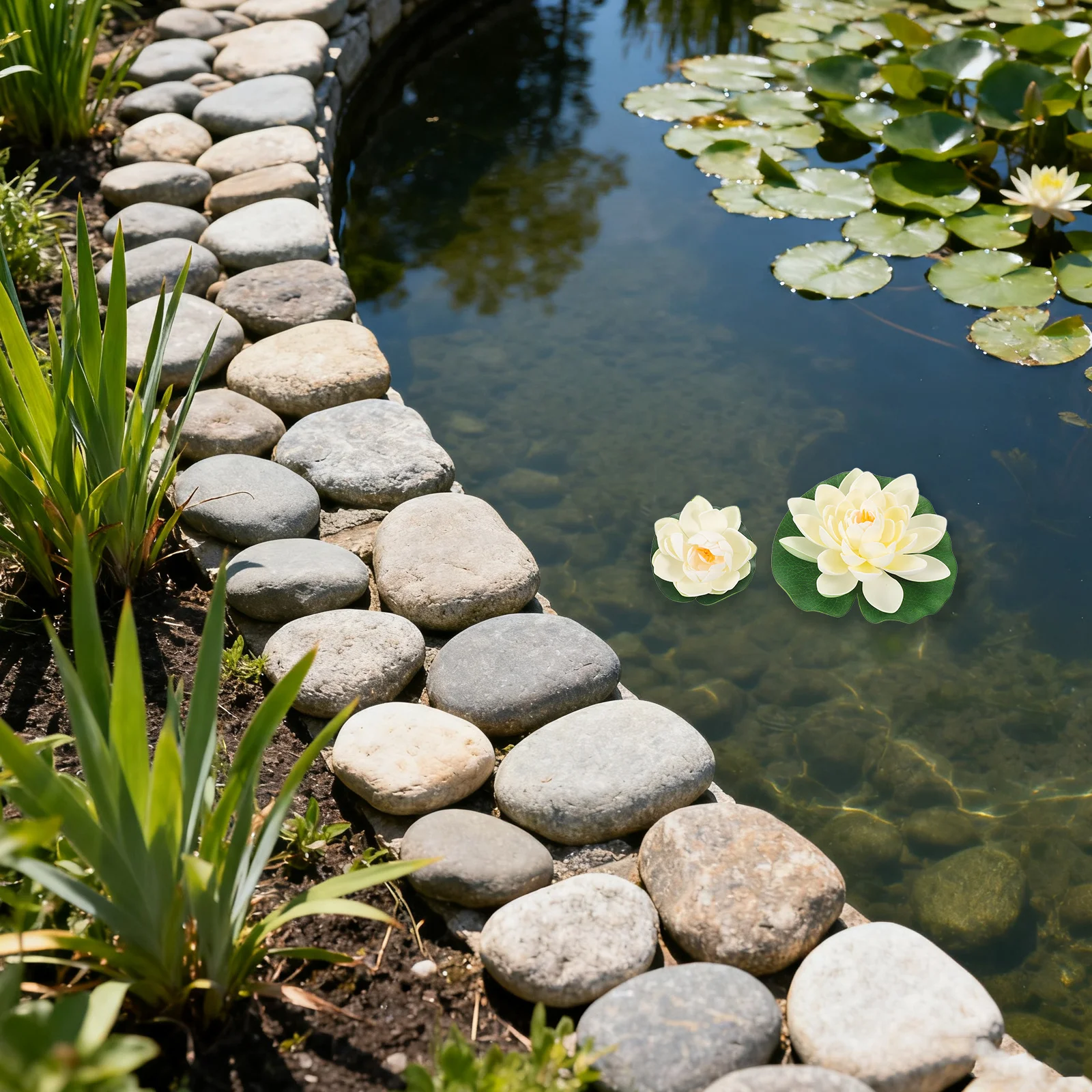 6개 인공 수련꽃 폼 워터 릴리스 리얼리틱 릴리 패드 연못 수영장 정원 수족관 어항 야외용