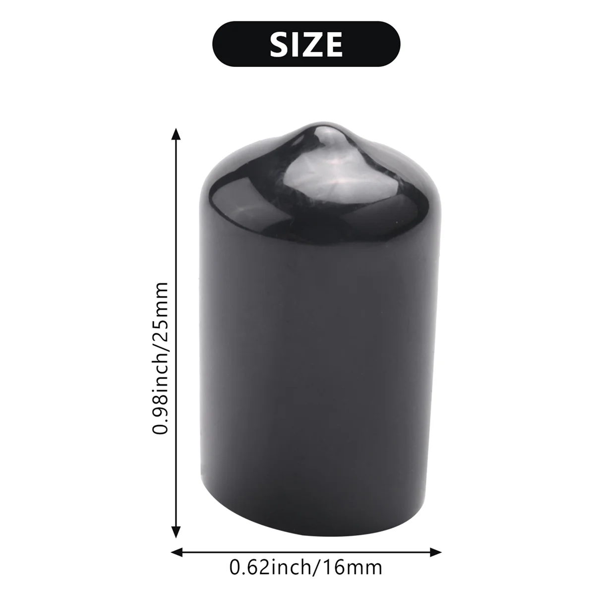 

WFF 10Pcs Rubber End Caps 16Mm ID PVC Round Tube Bolt Cap Cover Screw Thread Protectors Black