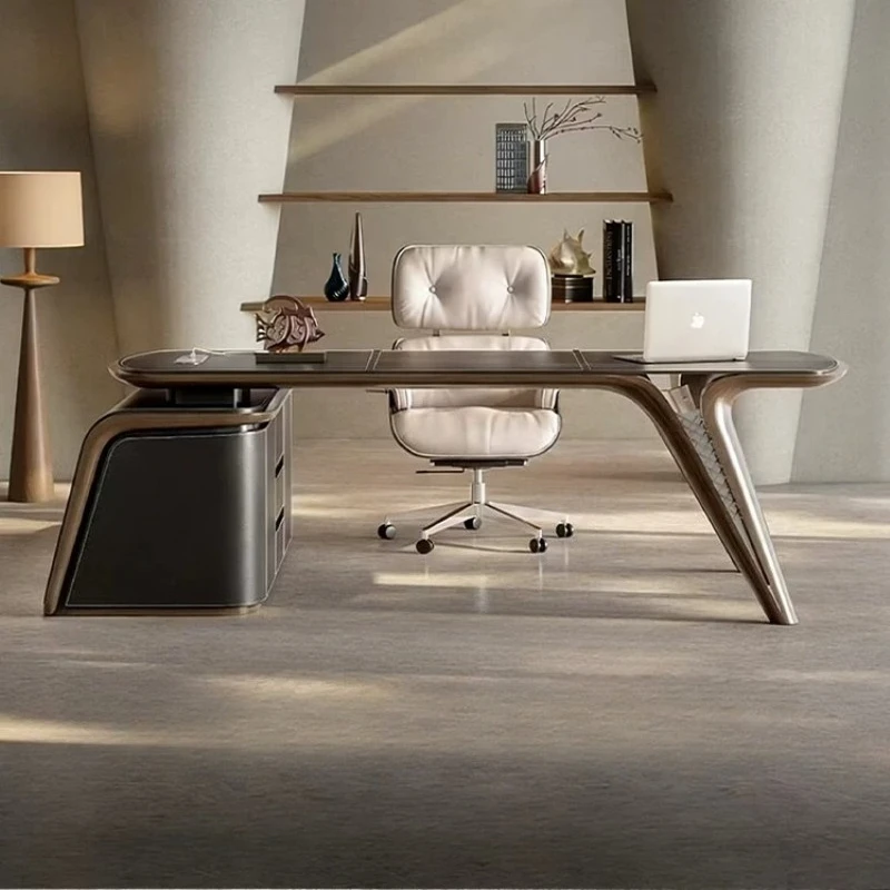 Designer Cabinet Office Table Aesthetic Luxury Nordic Modern Study Office Desk Executive Writing Escritorio Oficina Furniture