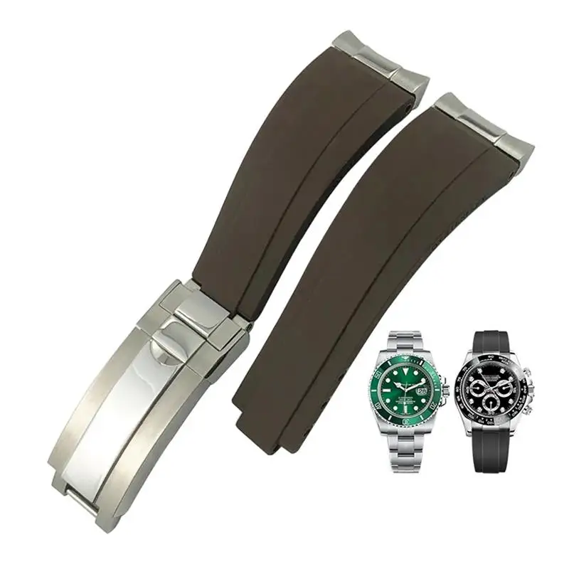 

Steel head grain rubber watch band suitable for Rolex submariner strap SUB GMT ditongna watchband 20mm