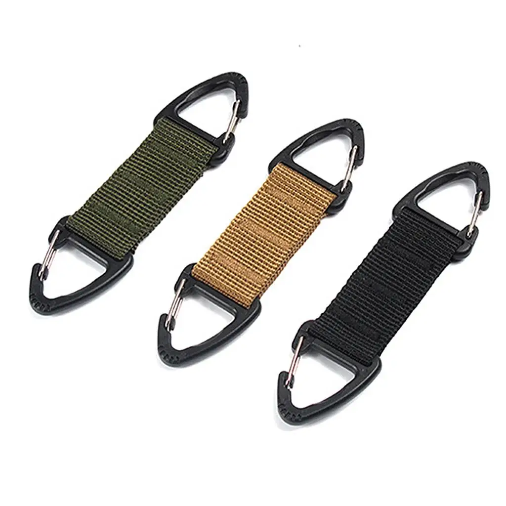 Outdoor Camping Webbing Double End Triangular Carabiner Clip