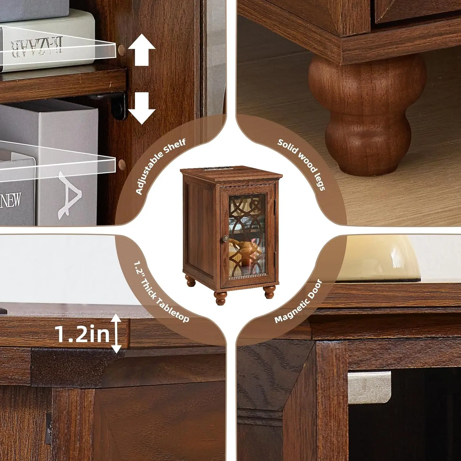 Narrow Charging Side Table Set 5