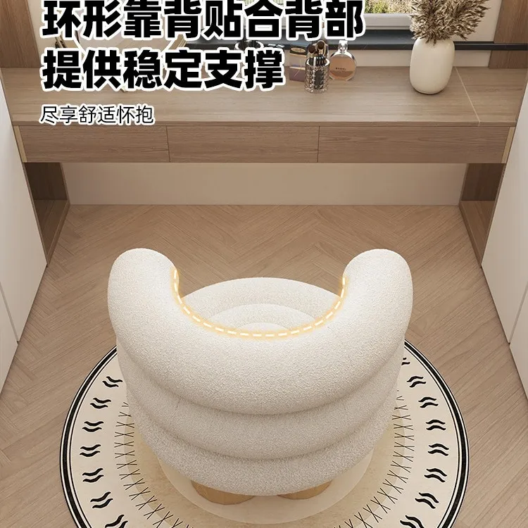 French cream style cake chair popular balcony living room cashmere single sofa chair