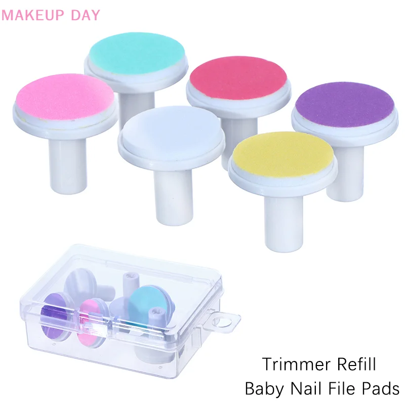 6 teile/schachtel Trimmer Nachfüllen Baby Nagel feile Pads haltbare Schleifpapier Schleifer Nagels chleif köpfe Nagel Clipper Nagel Trimmer Pads