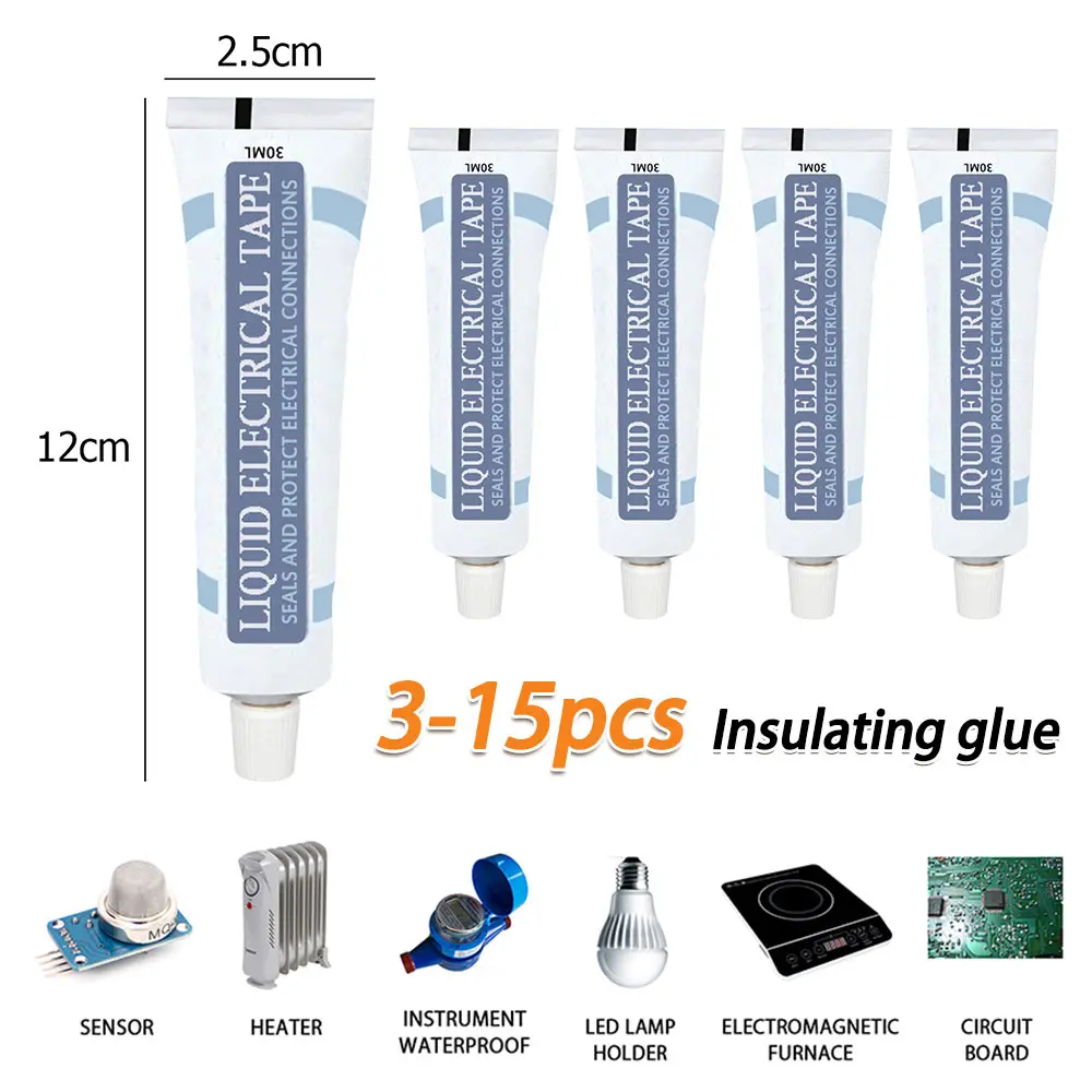3-15 قطعة معجون شريط عزل سائل لختم الترابط مقاومة للحرارة مانع التسرب الإلكتروني العزل المقاومة الغراء