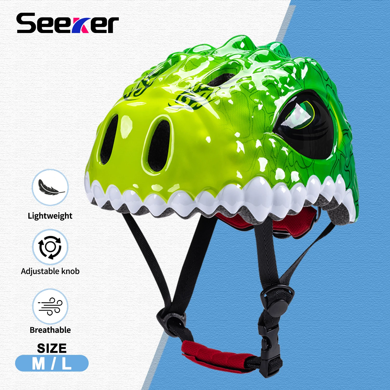 

UMUSEEKER children's dinosaur helmet, cartoon style bicycle safety helmet, children's balance car scooter protective helmet