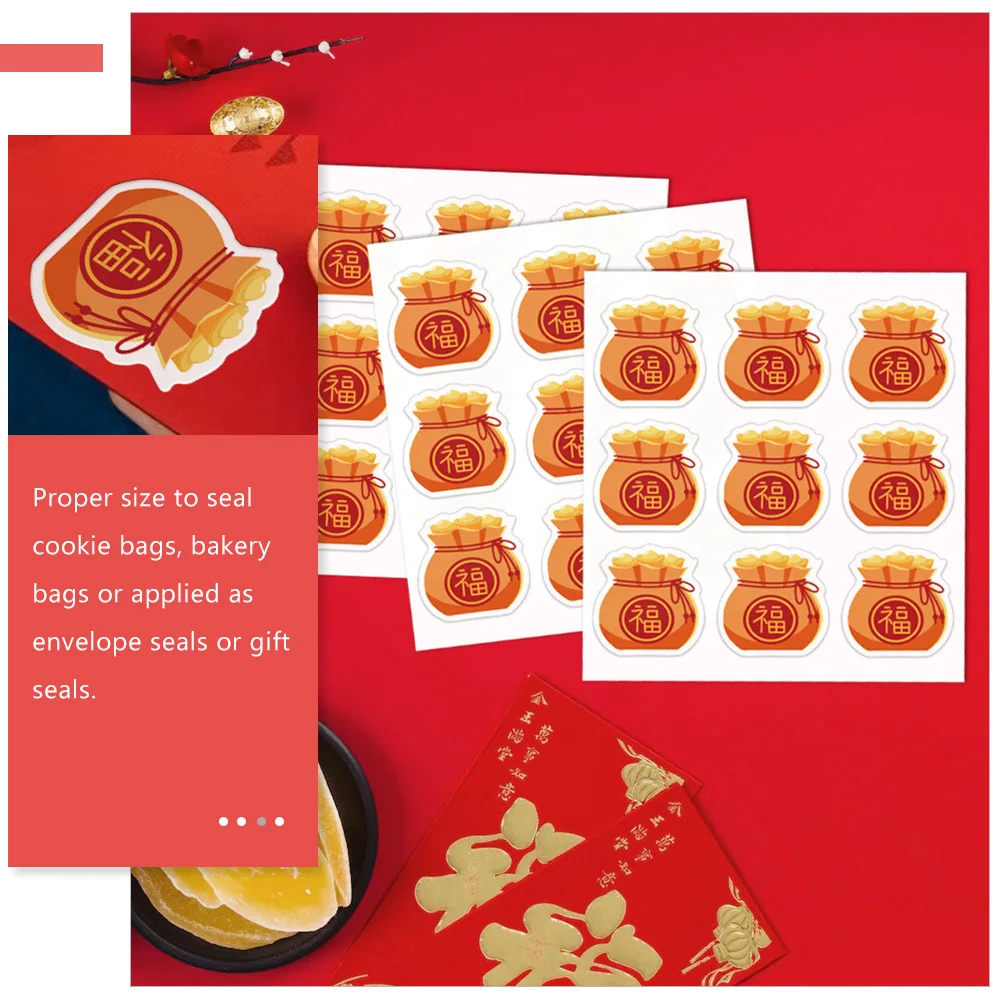 

2pcs 2 Bags Waterproof Sticker Premium Adhesive Sealing Labels For Gift Candy Envelopes Packaging Party Supplies New Year Rabbit