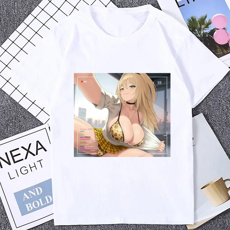 Nikke Rupee T Shirt Goddess of Anime Gaming Game Waifu Printed Tshirt Hentai Otaku Harajuku ACG Fans Tops Korea Style T-shirt