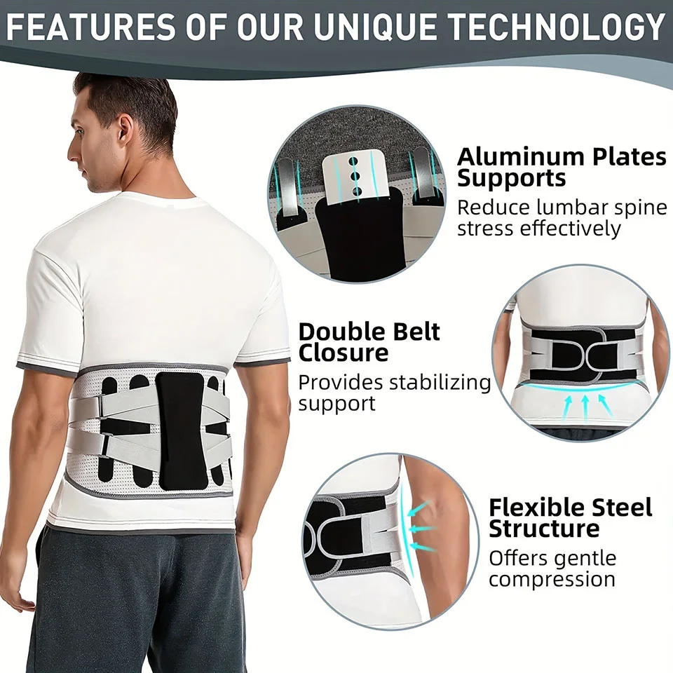 1Pcs New Hot Pressure Waist Protector Breathable Adjustable Lumbar Support Lumbar Support Fixed Belt Fitness Steel Plate Support