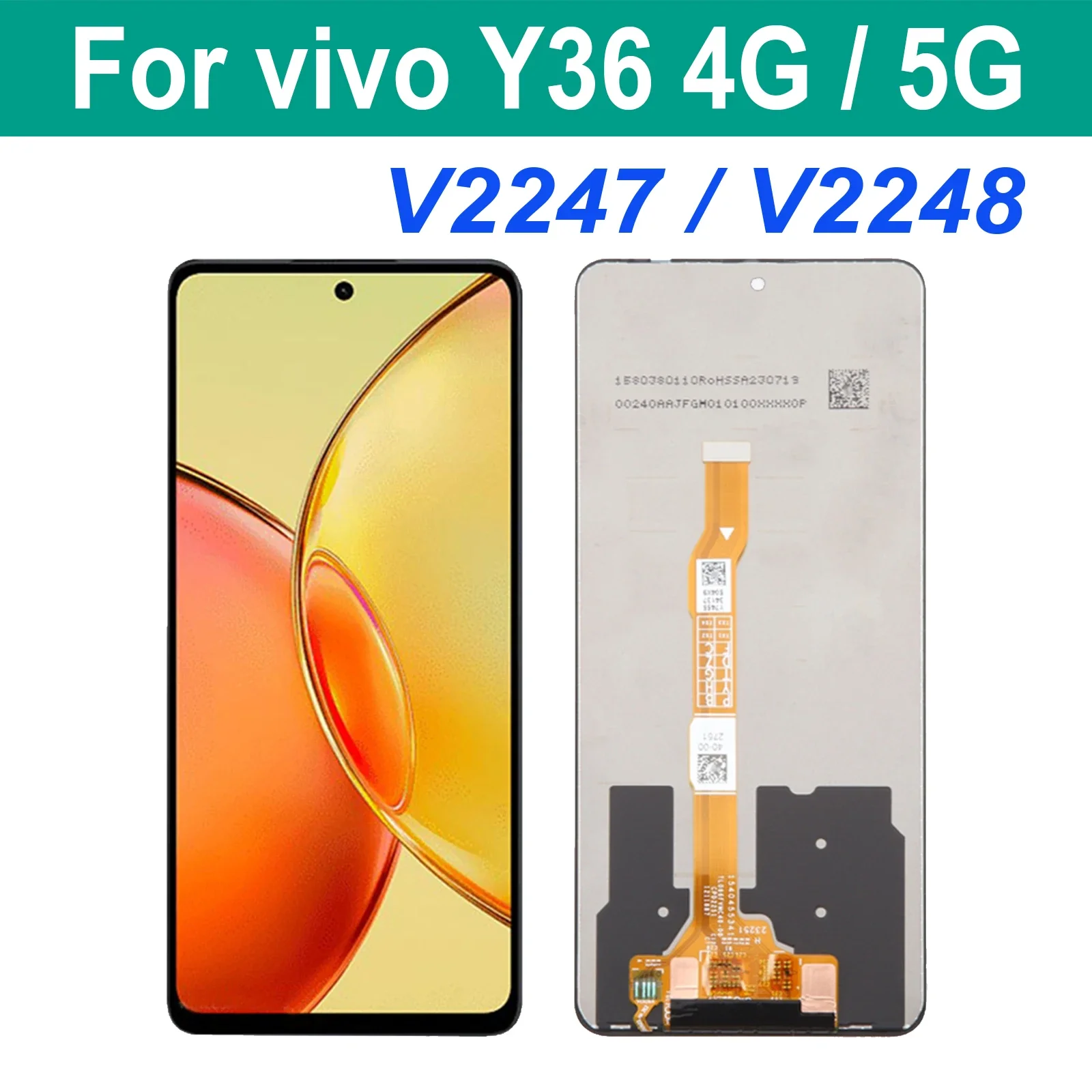 Original 6.64'' For Vivo Y36 4G 5G V2247 V2248 LCD Display Touch Screen Digitizer Assembly