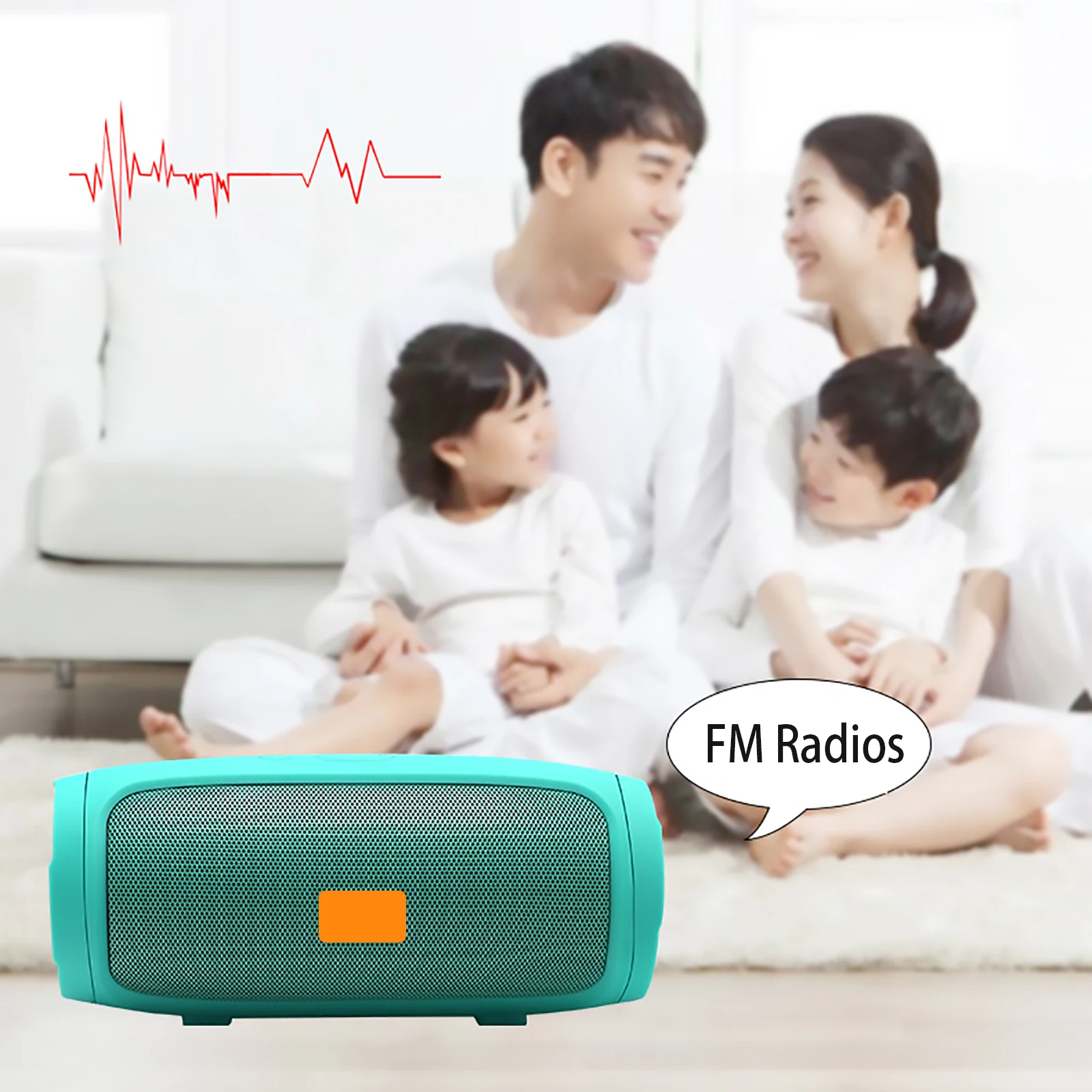 Minialtavoz Bluetooth J006, inalámbrico, verde, inteligente, tipo Plug-in, largo tiempo de espera, sonido panorámico envolvente de 360 °