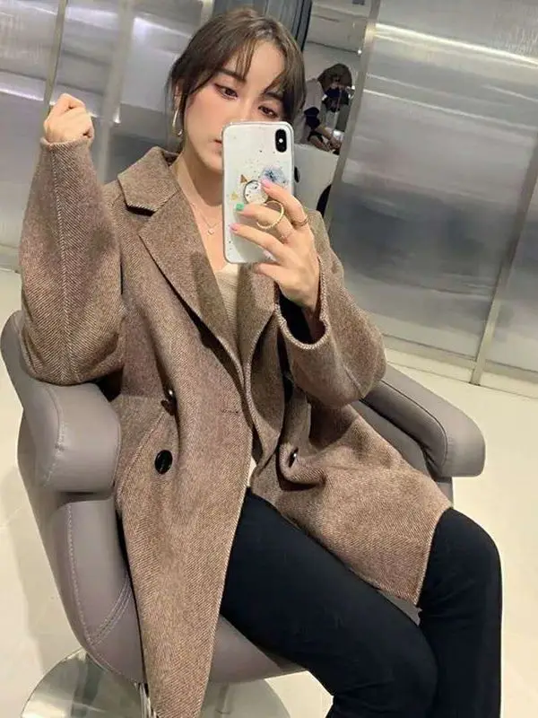 

New High-End Women's Tweed Suit Jaet Loose Thiened Spring Autumn Winter Soft Comfortable Commute Sle anghai Origin