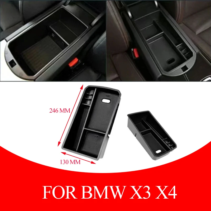 Car Armrest Storage Box For BMW X3 F25 2011-2016 for X4 F26 2014- 2016 Central console cluster management tray accesorios