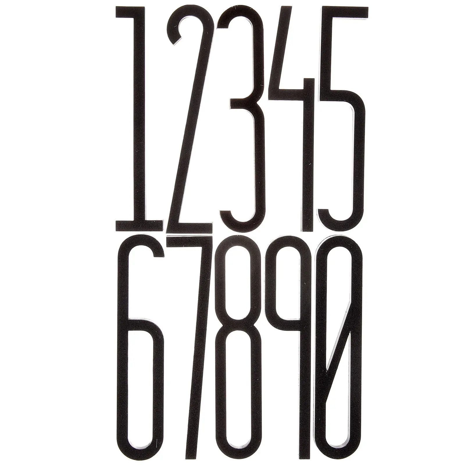 10Pcs 3D Self-Adhesive Numbers Address Numbers for Outside Door Wall Mailbox Exterior Home Office Apartment