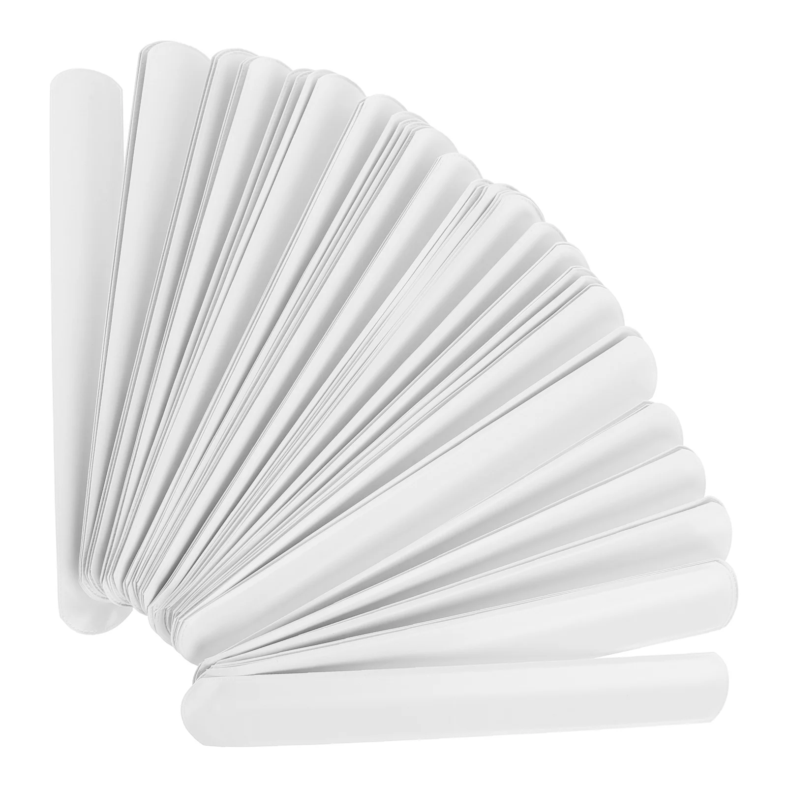 

60 Pcs White Slap Bracelets Plain Double Sided Bulk Diy Snap Pvc Kids Toys Party Favors Children Wrist Gifts