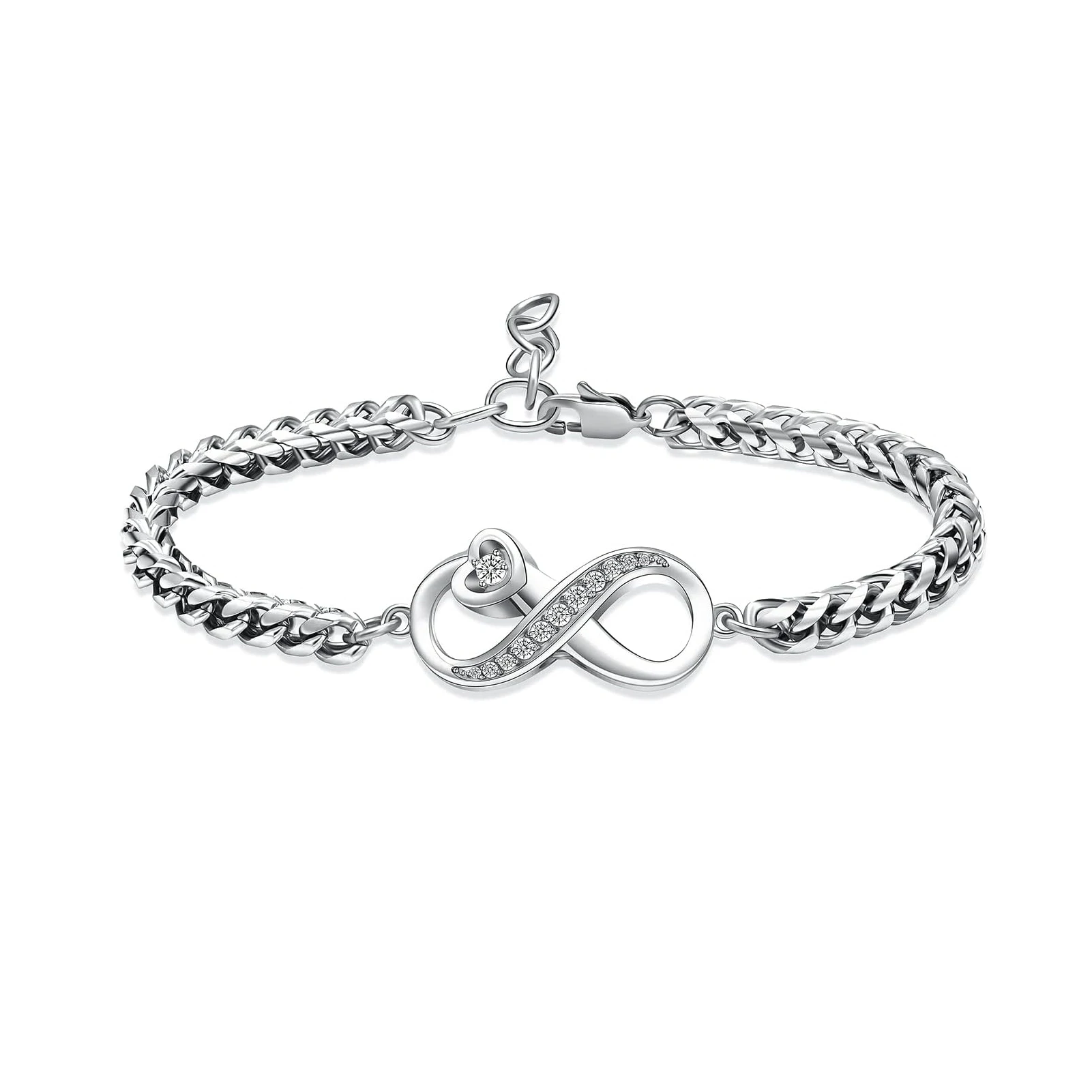 Heart Moebius Trip Shape Infinity Cremation Bracelet Chain for Human Ashes Urn Jewelry Memorial Ashes Bracelet