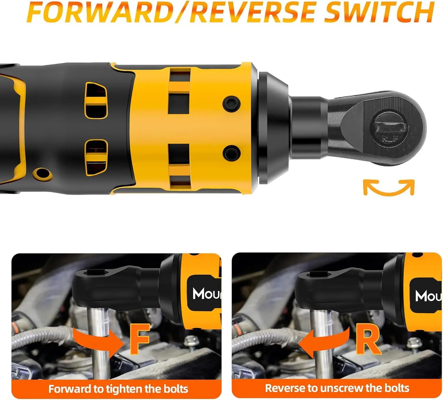 مفتاح ربط بسقاطة لاسلكي بدون فرش 3/8 بوصة - عزم دوران 75 قدم رطل، 300 دورة في الدقيقة، ضوء LED، يتضمن محول وملحقات